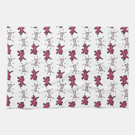 Graffiti stil Hundar och Bones White Hund Towel 1 Kökshandduk