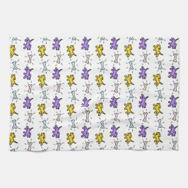 Graffiti stil Hundar och Bones White Hund Towel 7 Kökshandduk