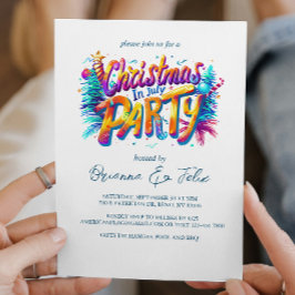 Graffiti Stil jul i juli i Party Inbjudningar
