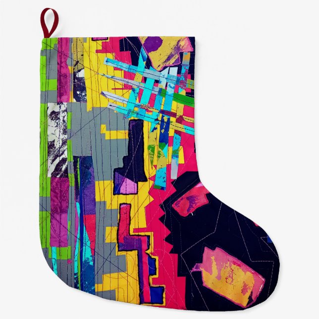 Graffiti stil mönster stor julstrumpa (Framsidan)