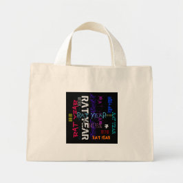 Graffiti stil Repating Råtta Year 2020 G Tote Bag Mini Tygkasse