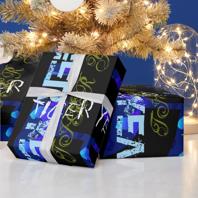 Graffiti stil Repating Tiger Year 2022 WP Presentpapper (Helgdagar)