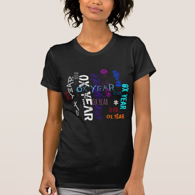 Graffiti stil Repeat Ox Year 2021 Women B Tee (Framsida)