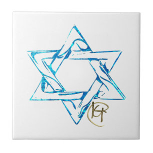 Graffiti Stitched Jewish Star Art Kakelplatta