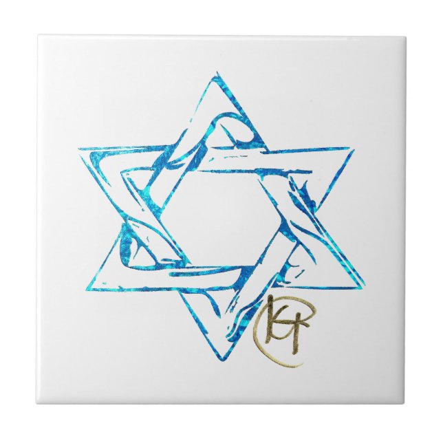 Graffiti Stitched Jewish Star Art Kakelplatta (Framsidan)