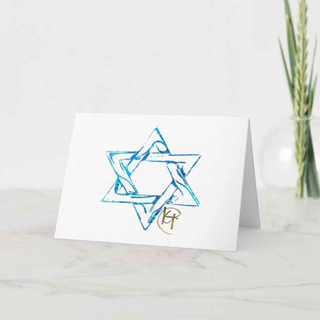 Graffiti Stitched Jewish Star Art Tack Kort (Framsida)