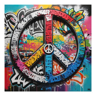Graffiti Street Art A Canvas for Peace Symbols Fototryck