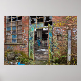 Graffiti Street Art Abandoned Byggnad Poster