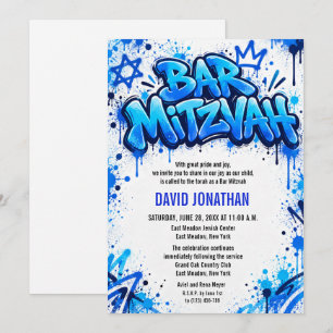 Graffiti Street Art Bar Mitzvah Anpassad Inbjudningar