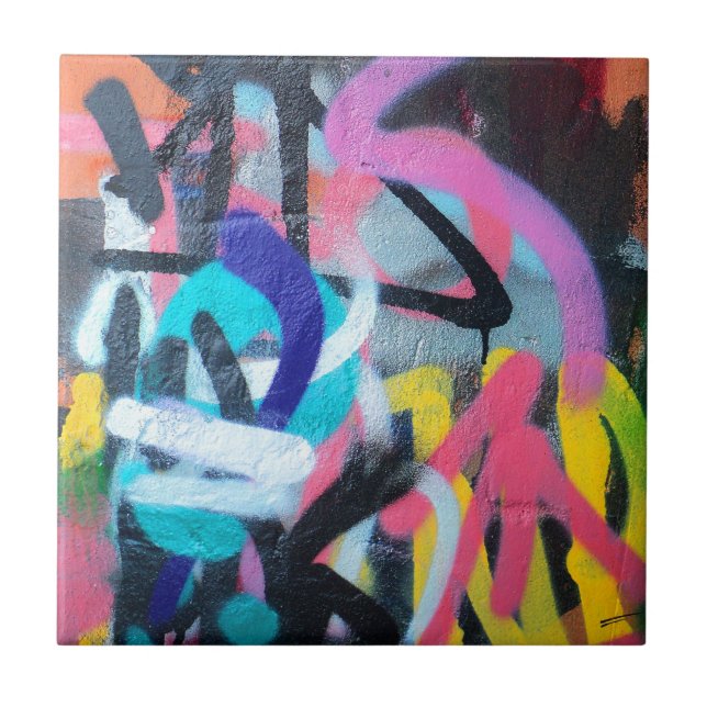 Graffiti Street Art Ceramic Tile-Gult Kakelplatta (Framsidan)