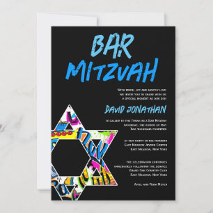 Graffiti Street Art Pub Mitzvah-inbjudan till Anpa Inbjudningar