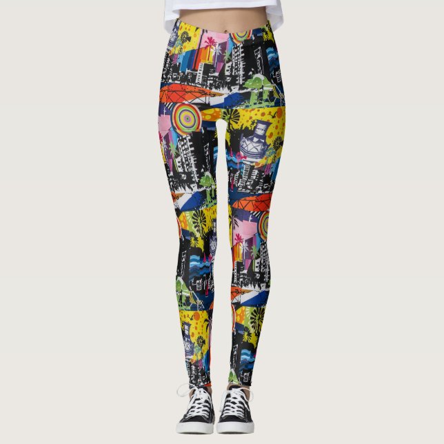 Graffiti Street Art Yoga Byxor Leggings (Framsida)