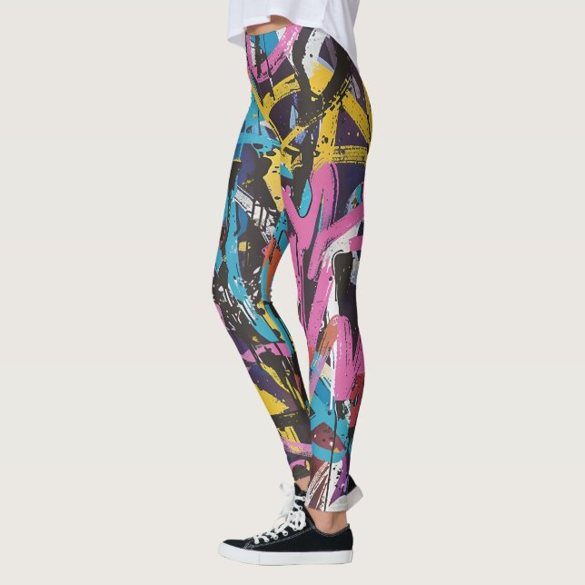 Graffiti street bära leggings (Vänster)