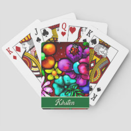 Graffiti Style Flowers & Ladybug Personalized Casinokort