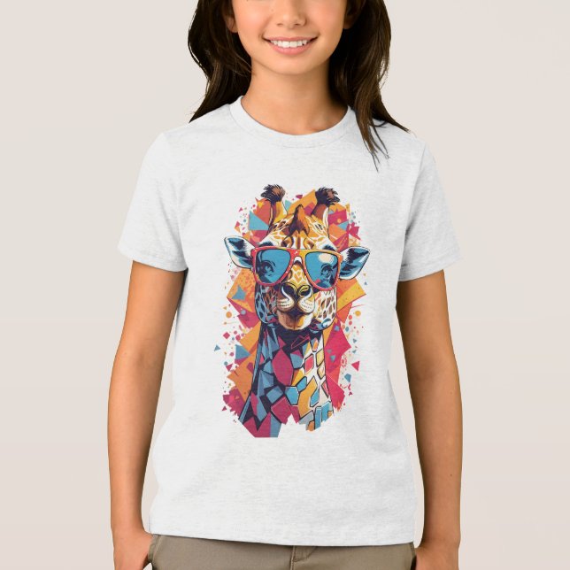 Graffiti Style Giraffe Portrait-58567 T Shirt (Framsida)