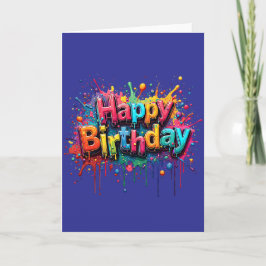 Graffiti Style Happy Birthday Card Inbjudan