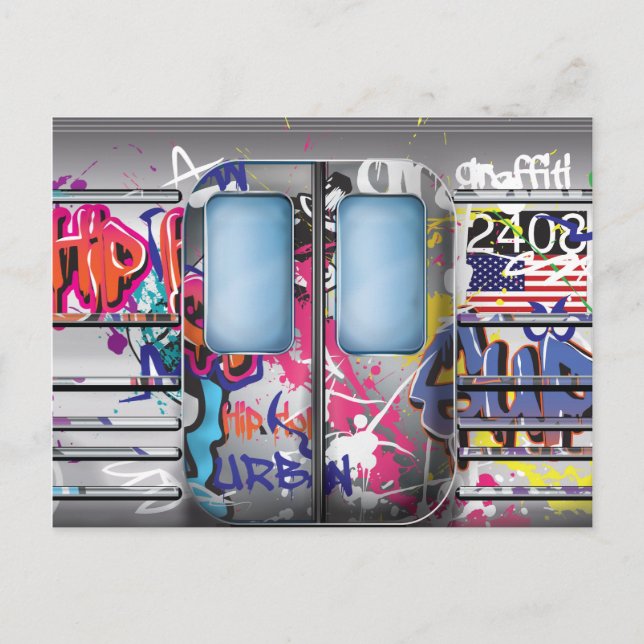 Graffiti Subway Tåg Vykort (Framsida)