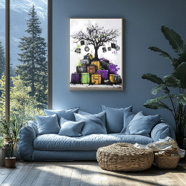 Graffiti Suitcases och Clocks Träd - Urban Art Poster