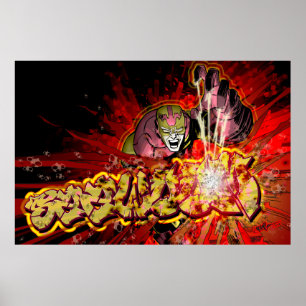 Graffiti, Tecknad, superhjälte Poster