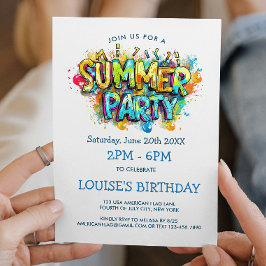 Graffiti-tema sommarfest inbjudningar