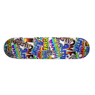 Graffiti Text Board Old School Skateboard Bräda 21,6 Cm