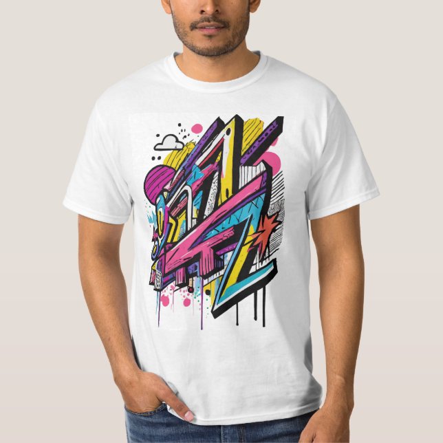 Graffiti Thread: Urban Stil Påstående T Shirt (Framsida)