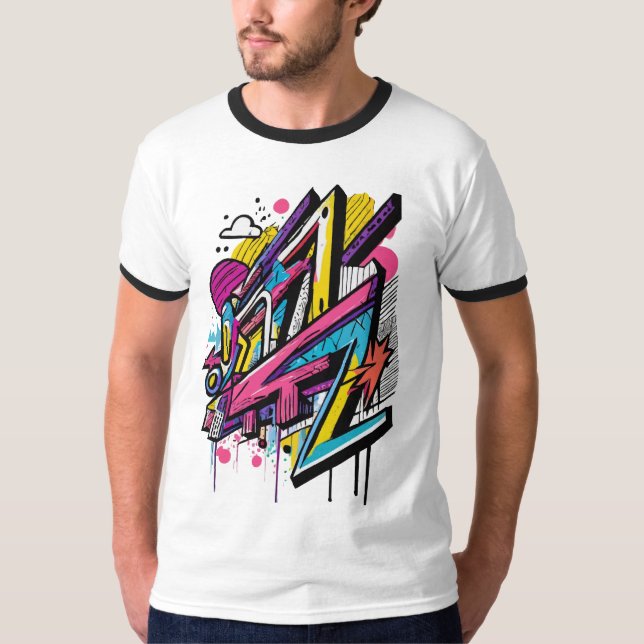 Graffiti Thread: Urban Stil Påstående T Shirt (Framsida)