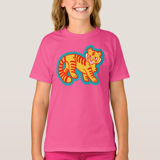 Graffiti Tiger Memphis Global Village Coffehouse T Shirt (Framsida)