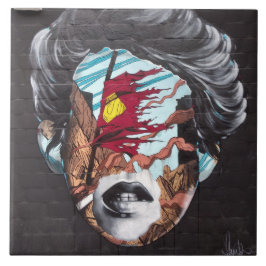 Graffiti Tile avbildar en kvinnas chef Kakelplatta