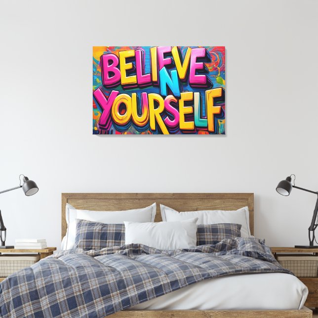 Graffiti Tro På Dig Själv Canvas Konst (Insitu (sovrum))