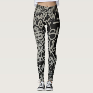 Graffiti tryckta Leggings