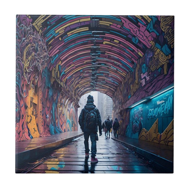 Graffiti Tunnel of Art Kakelplatta (Framsidan)