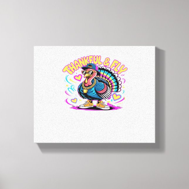 Graffiti Turkey Vibes - Tacksam och Fly Tecknad Ar Canvastryck (Framsida)