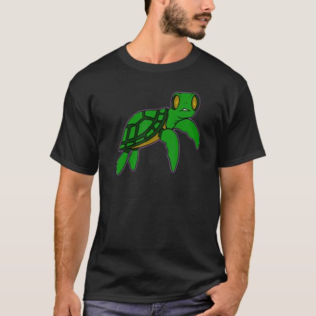 Graffiti Turtle Tortoise Cute Graffiti Turtle Graf T Shirt (Framsida)