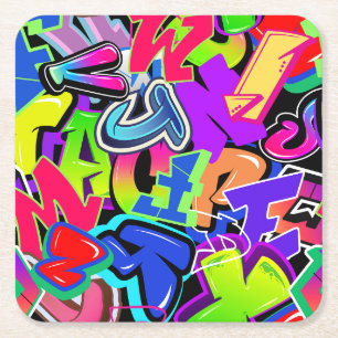 Graffiti Underlägg Papper Kvadrat