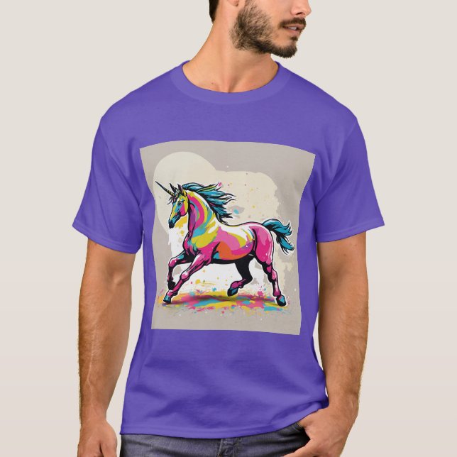 Graffiti Unicorn: Banksy-Inspired Design T Shirt (Framsida)