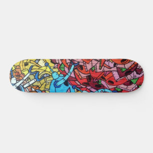 Graffiti Urban 18 Decoupage Mini Skateboard Bräda 18,5 Cm