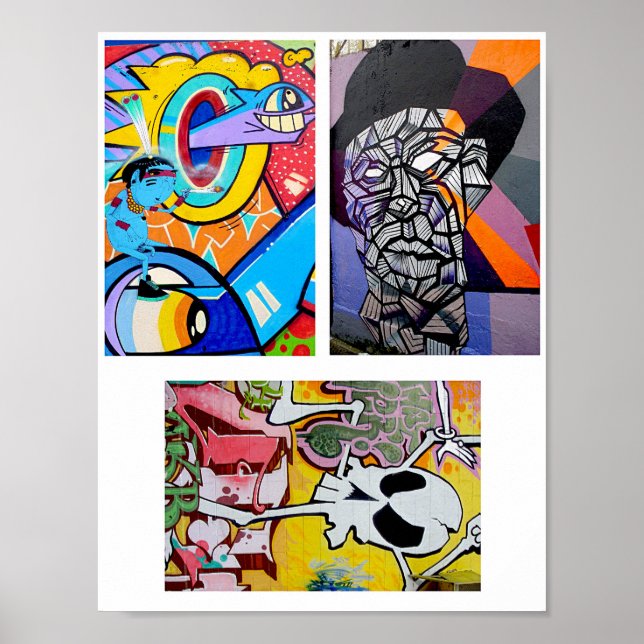 Graffiti Urban Street Abstrakt art collage lakan Poster (Framsidan)