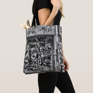 Graffiti Urban Street Black and White Grunge Tygkasse