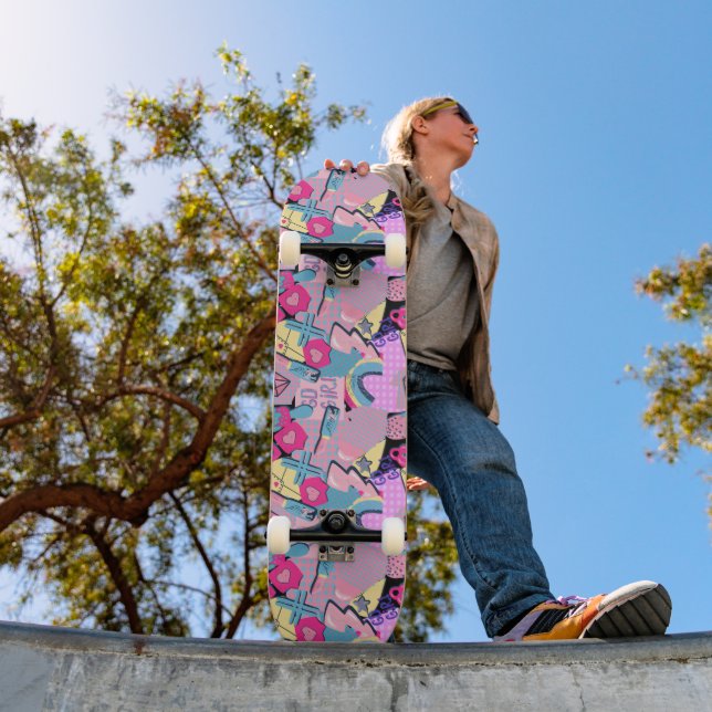 Graffiti Urban Streetwear Pattern  Mini Skateboard Bräda 18,5 Cm (Utomhus 1)