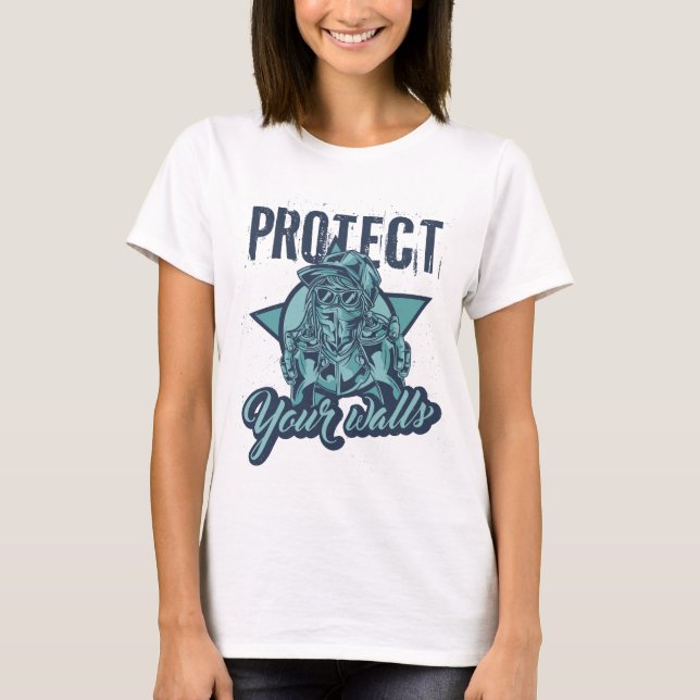 Graffiti Väggkonst T-Shirt | Urban Gatu Konst Spra (Framsida)