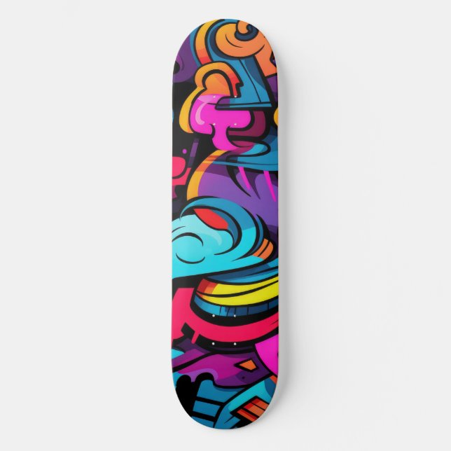 Graffiti Vibes Skateboard - Street Art Fusion (Framsida)