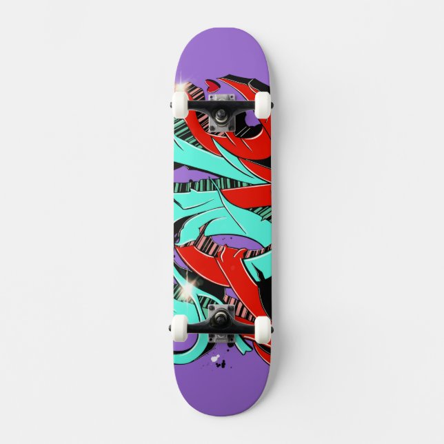 Graffiti Vibes Skateboarddäck Mini Skateboard Bräda 18,5 Cm (Framsida)