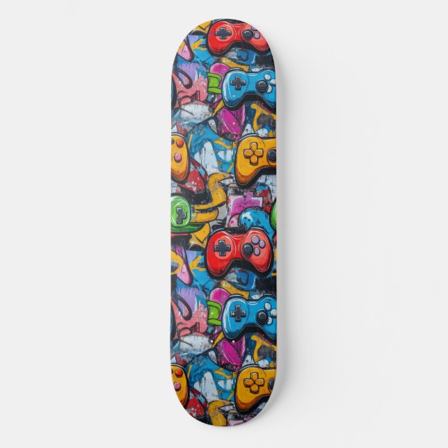 Graffiti Video Game Coola Designad Skateboard (Framsida)