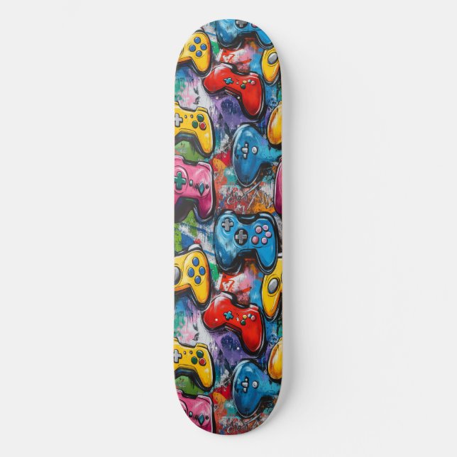 Graffiti Video Game Coola Designad Skateboard (Framsida)