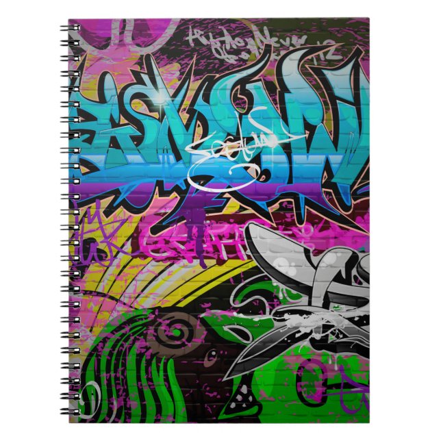 Graffiti wall artgraffiti,art,wall,grafiti,g anteckningsbok (Framsidan)