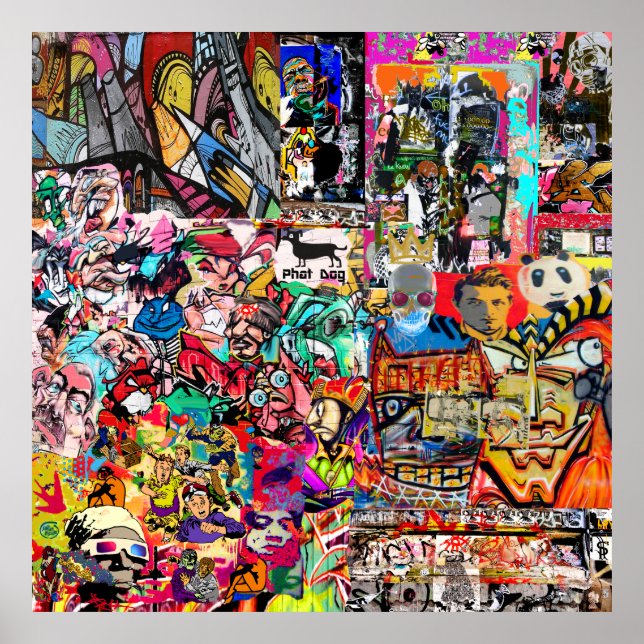 Graffiti wall collage poster (Framsidan)