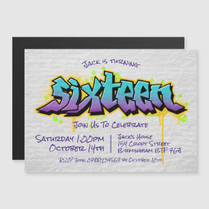 Graffiti Wall Magnetisk Inbjudningskort