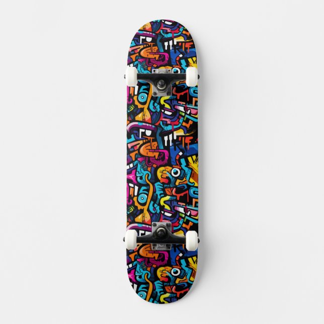 Graffiti Wall Mini Skateboard Bräda 18,5 Cm (Framsida)