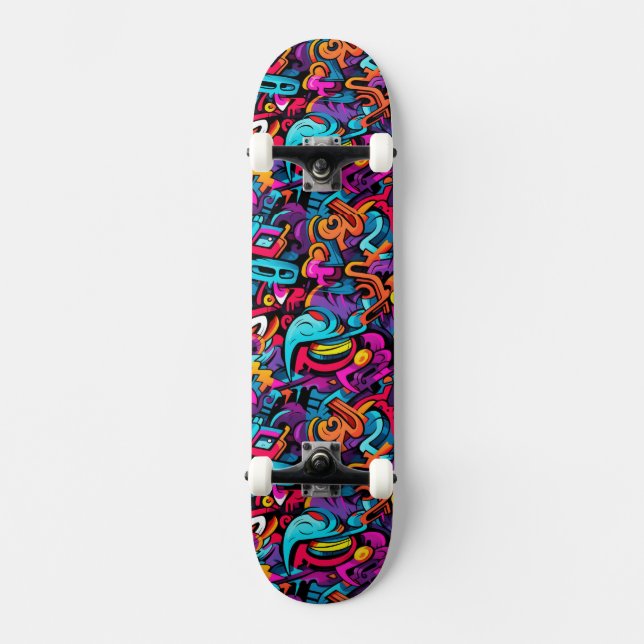 Graffiti Wall Mini Skateboard Bräda 18,5 Cm (Framsida)